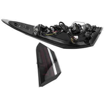 1 Pair Full Black LED Tail Lights compatible for Toyota Camry 2018-2020 Tail Light Kits