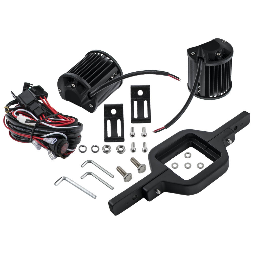 Hitch Mounting Bracket 4 LED Work Lights Pods Backup compatible for JEEP Wrangle