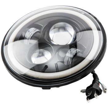 7 Round LED Headlight compatible for Jeep Wrangler TJ JK CJ-7 1976-2018 H4 H13 compatible for White DRL