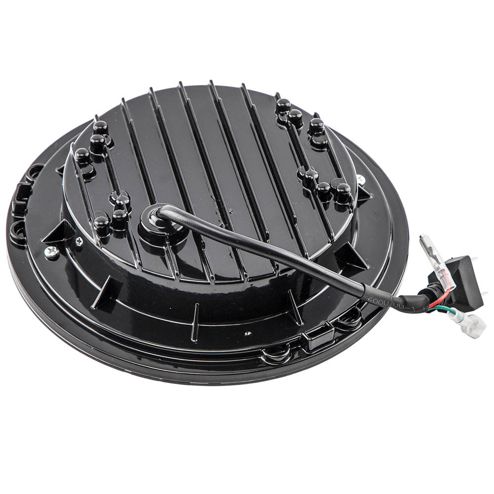 7 Round LED Headlight compatible for Jeep Wrangler TJ JK CJ-7 1976-2018 H4 H13 compatible for White DRL