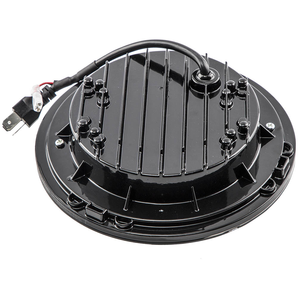 7 Round LED Headlight compatible for Jeep Wrangler TJ JK CJ-7 1976-2018 H4 H13 compatible for White DRL