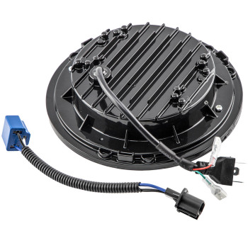 7 Round LED Headlight compatible for Jeep Wrangler TJ JK CJ-7 1976-2018 H4 H13 compatible for White DRL