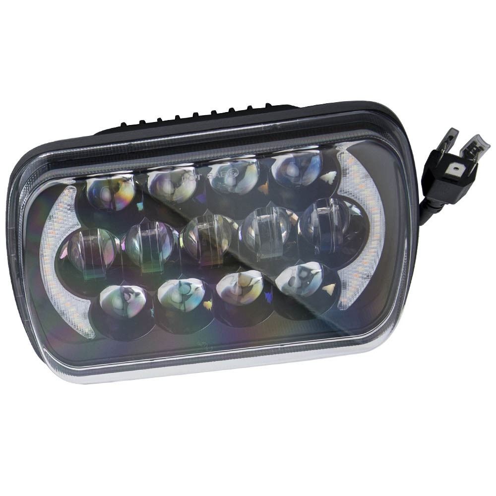 1 Pair Bright 5x7 7x6 LED Headlights compatible for Jeep Wrangler YJ 1987-1995