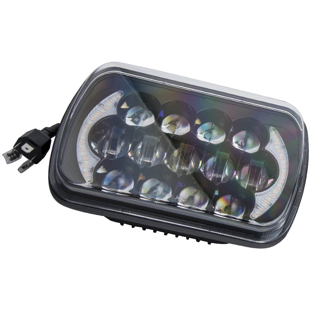 1 Pair Bright 5x7 7x6 LED Headlights compatible for Jeep Wrangler YJ 1987-1995