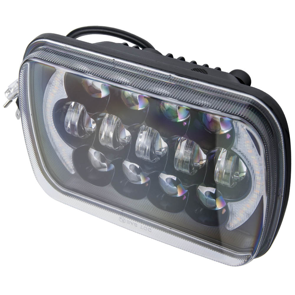 1 Pair Bright 5x7 7x6 LED Headlights compatible for Jeep Wrangler YJ 1987-1995