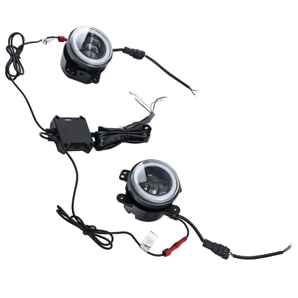 LED Fog Light Pairfor compatible for Jeep Wrangler JK Unlimited TJ LJ 1997-2017 APP Control