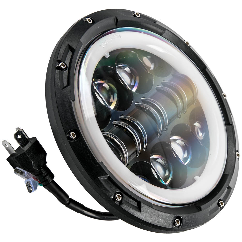 7 Round LED Headlights compatible for Jeep Wrangler Sport JK JL TJ LJ CJ 2 Pack