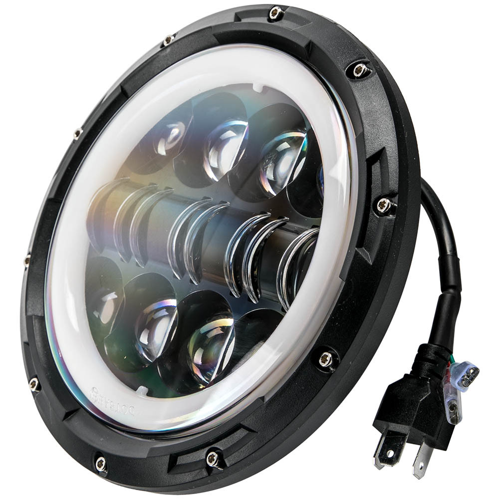 7 Round LED Headlights compatible for Jeep Wrangler Sport JK JL TJ LJ CJ 2 Pack