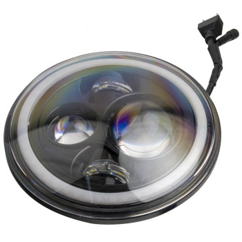 7 Round LED Headlights compatible for Jeep Wrangler JK TJ 1997-2014 Turn Signal 2400LM