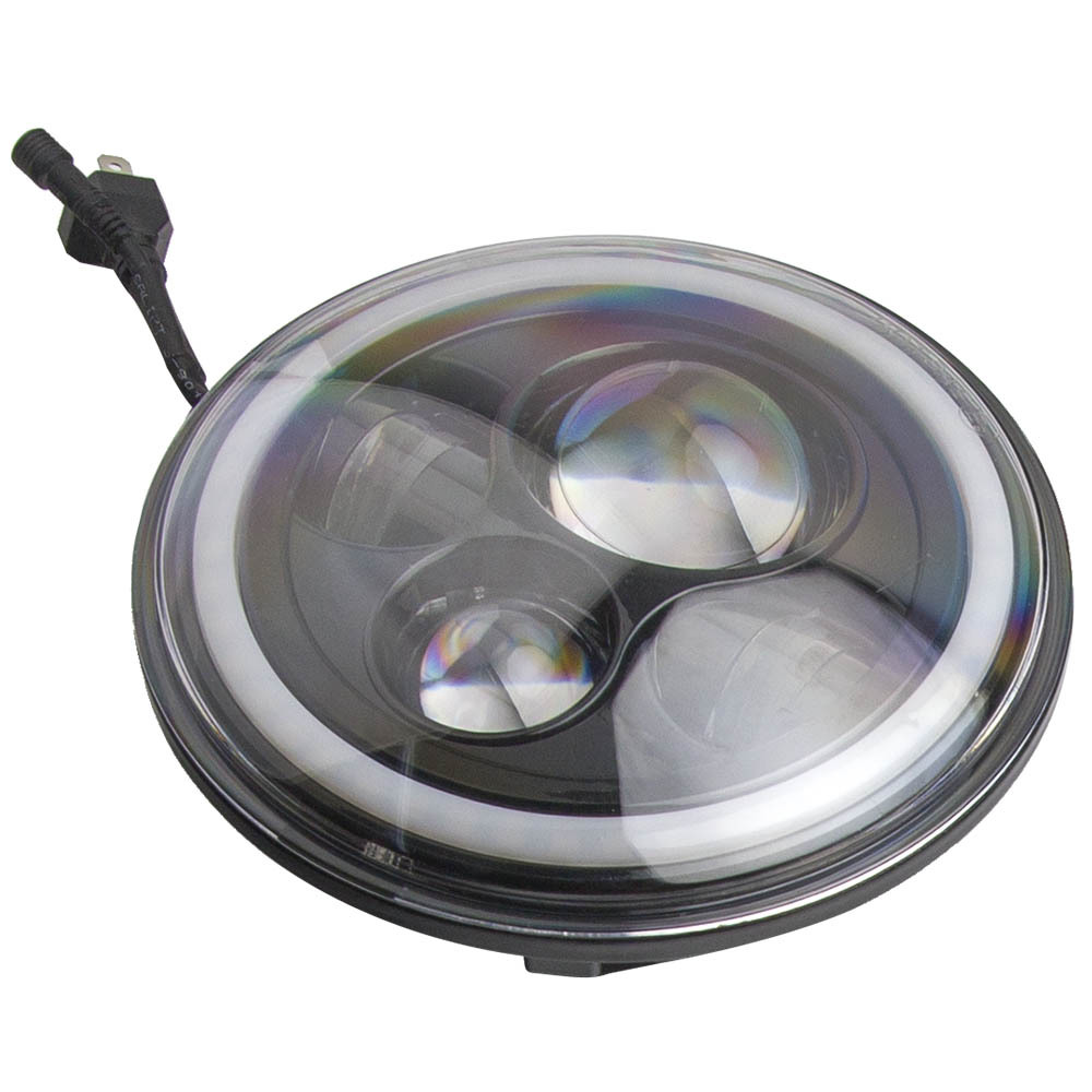 7 Round LED Headlights compatible for Jeep Wrangler JK TJ 1997-2014 Turn Signal 2400LM