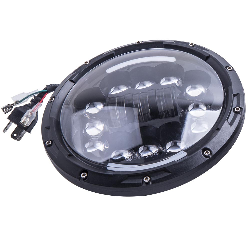 7 Inch Round LED Headlight Headlamp compatible for Jeep Wrangler JK LJ TJ 1997-2016