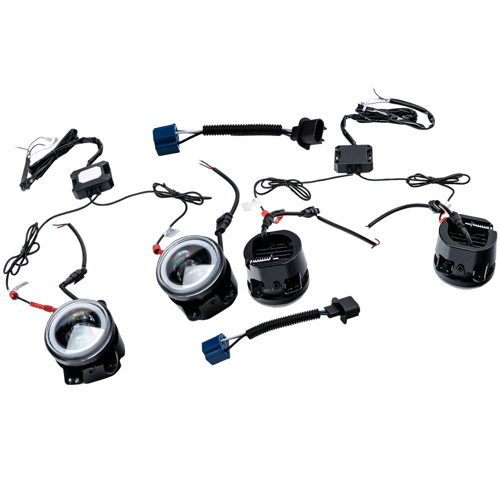 4 Set 7 60W LED RGB Headlights + 4 30W Fog Lights compatible for Hummer H1 compatible for H2 Compatible for Jeep