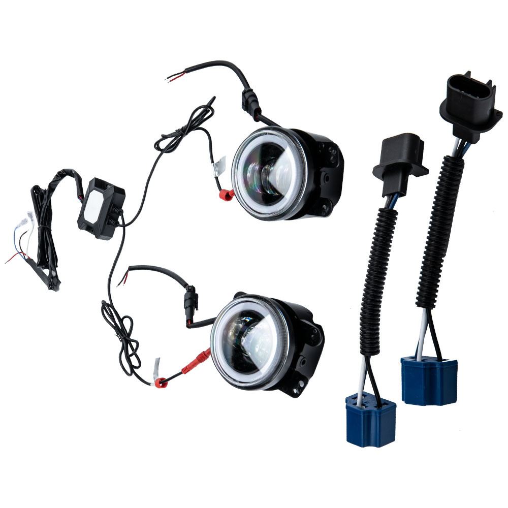 4 Set 7 60W LED RGB Headlights + 4 30W Fog Lights compatible for Hummer H1 compatible for H2 Compatible for Jeep