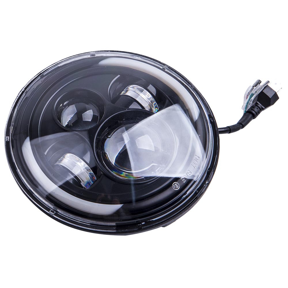 2pcs Round Led Headlights7 Inch Clear Front Rear compatible for Jeep Cj-5 Lj