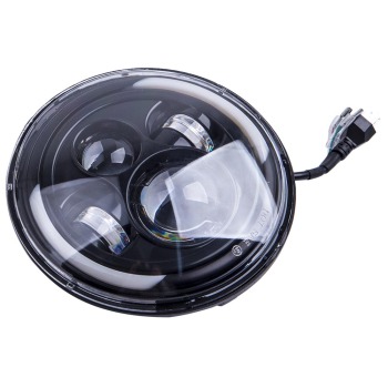 2pcs Round Led Headlights7 Inch Clear Front Rear compatible for Jeep Cj-5 Lj