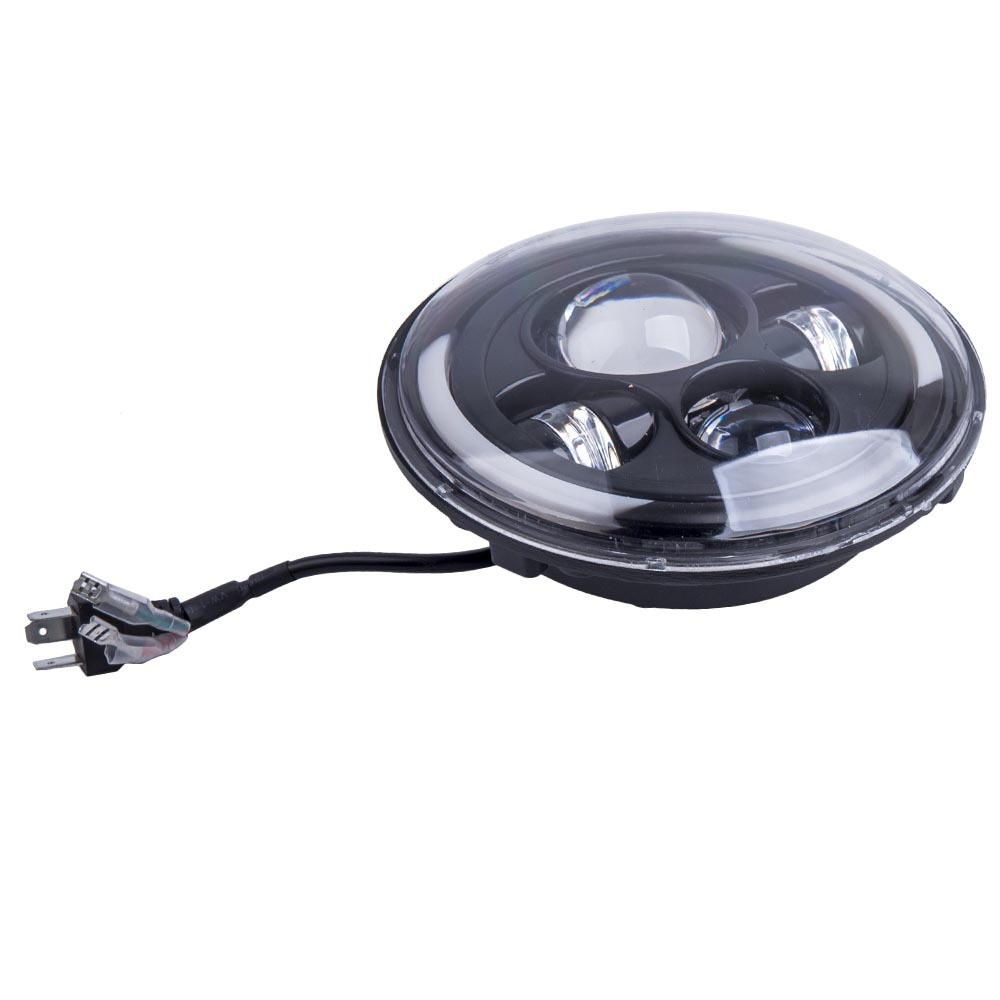 2pcs Round Led Headlights7 Inch Clear Front Rear compatible for Jeep Cj-5 Lj