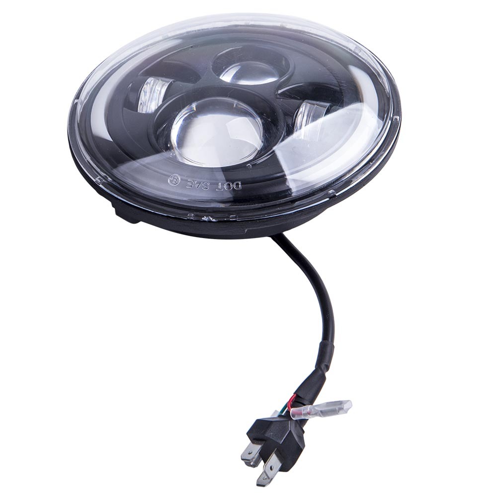 2pcs Round Led Headlights7 Inch Clear Front Rear compatible for Jeep Cj-5 Lj