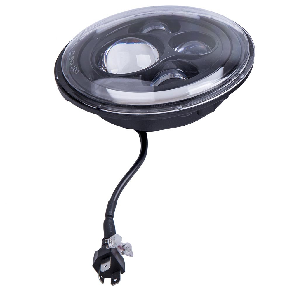 2pcs Round Led Headlights7 Inch Clear Front Rear compatible for Jeep Cj-5 Lj