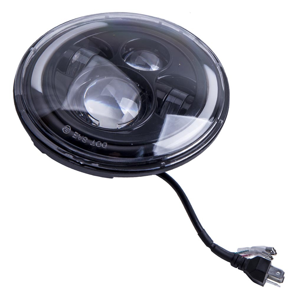 2pcs Round Led Headlights7 Inch Clear Front Rear compatible for Jeep Cj-5 Lj