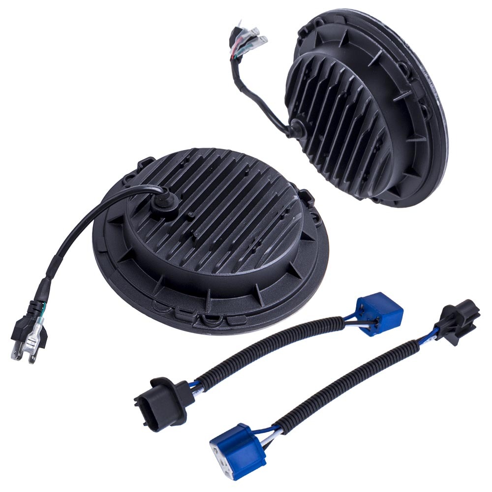 2pcs Round Led Headlights7 Inch Clear Front Rear compatible for Jeep Cj-5 Lj