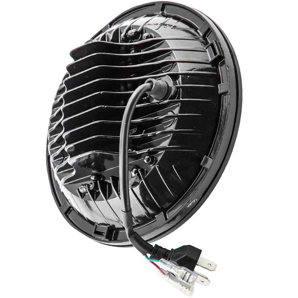 2X 7inch Round LED Headlight Clear Lens compatible for Jeep Wrangler LJ JK 60w 14000lm