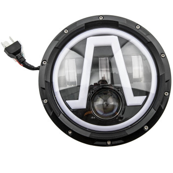 2X 7inch Round LED Headlight Clear Lens compatible for Jeep Wrangler LJ JK 60w 14000lm