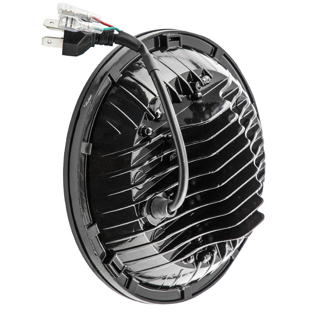 2X 7inch Round LED Headlight Clear Lens compatible for Jeep Wrangler LJ JK 60w 14000lm