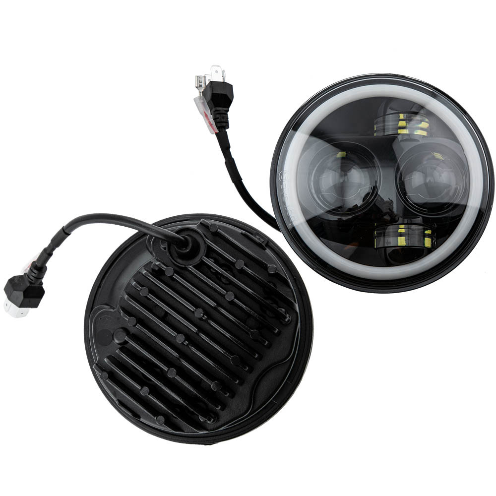 4 Pieces LED Headlight 5-3/4 5.75 Spot + Flood Beam Combo Lamp Aluminum