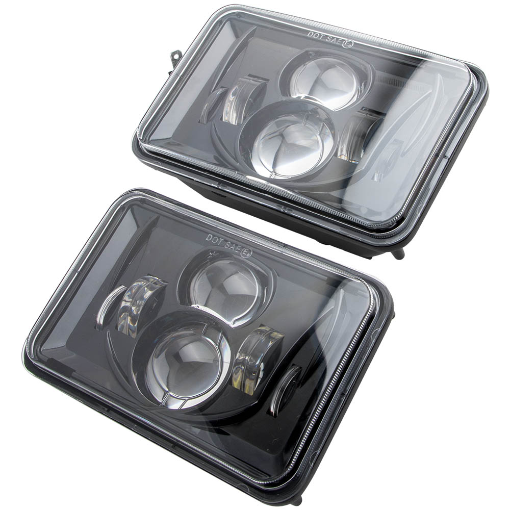 LED Headlight Pair 4X6 compatible for Kenworth T800 T400 T600 W900B W900L Classic6500K