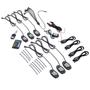 6 Pod LED Rock Lights Kit for Truck SUV ATV Pickup Wagon Front Rear Fender Under