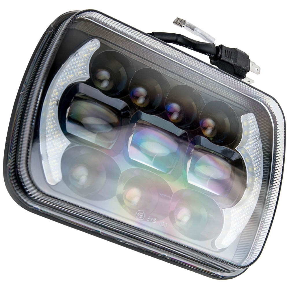 1Pc 5X7 7x6 Rectangle LED Headlightfor compatible for Jeep Cherokee Wrangler XJ H6054