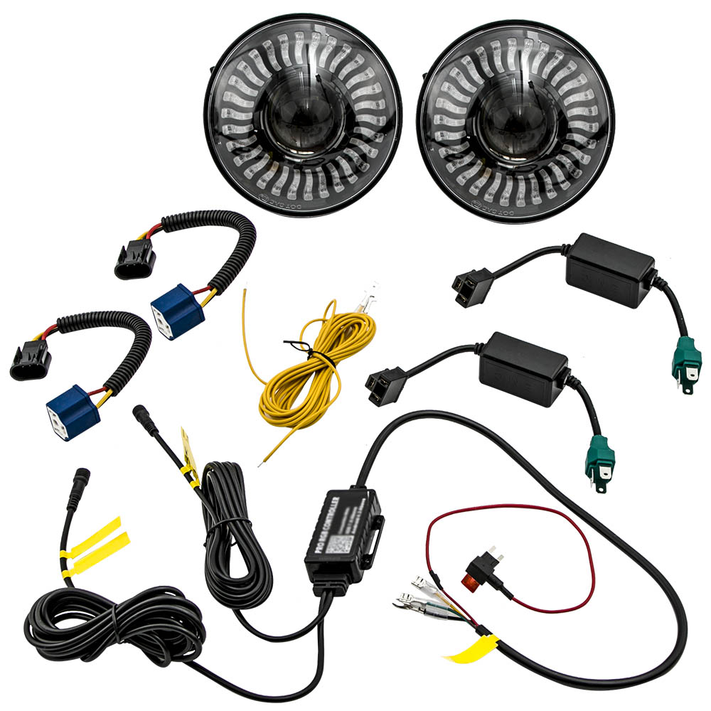 7inch RGB LED Headlight Assembly compatible for Hummer H1 compatible for H2 1992-2009Aluminum Housing