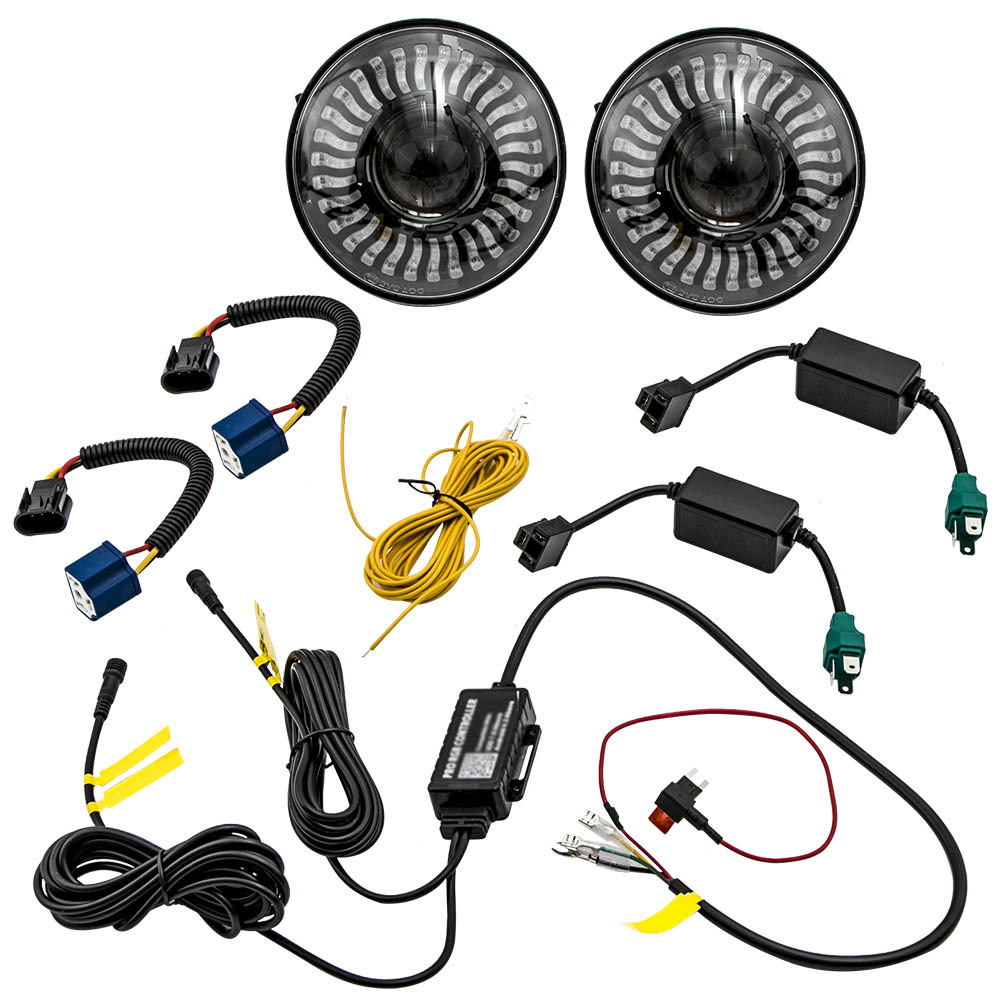 7inch RGB LED Headlight Assembly compatible for Hummer H1 compatible for H2 1992-2009Aluminum Housing