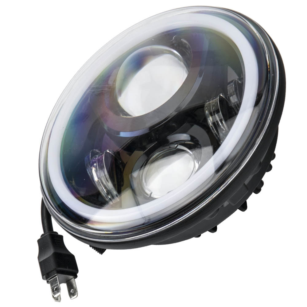 7inch LED Headlight + Fog Light Set compatible for Jeep Wrangler TJ 1997-2006 RGB Angel Eye