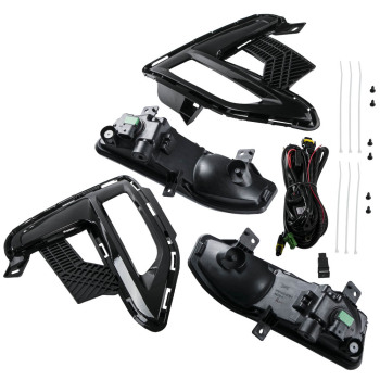 Front Fog Lamp Housing Kit compatible for Nissan Sentra 2020-2021 Yellow Light Pair 12V