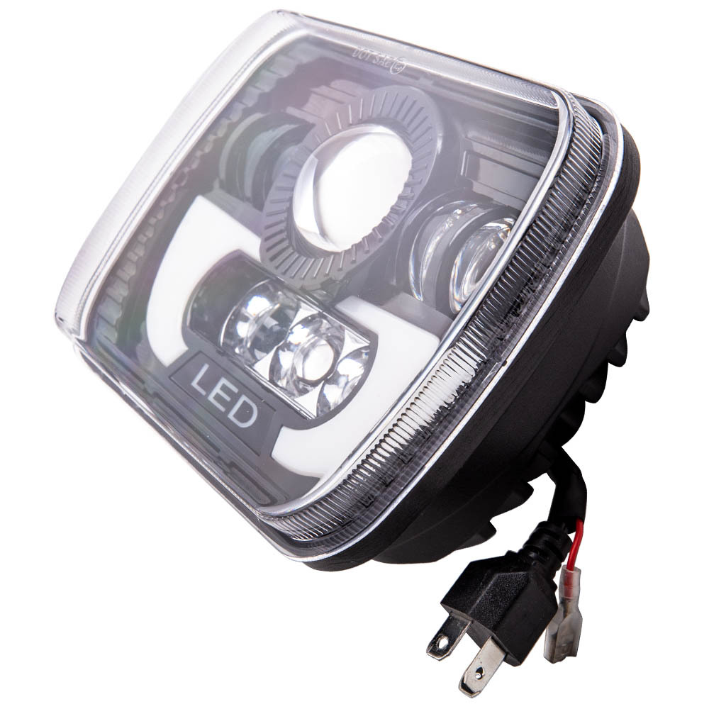 LED Rectangle Headlight 5x7 H6054 compatible for Chevy S10 82-94 High Low Beam 6000K compatible for White