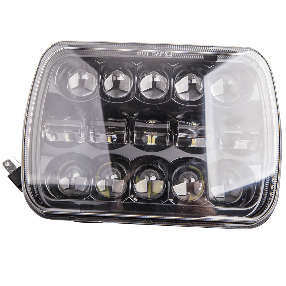 LED Headlight 5x7 7x6 compatible for Jeep Wrangler YJ Cherokee XJ 1986~95 H6054 H5054 400W