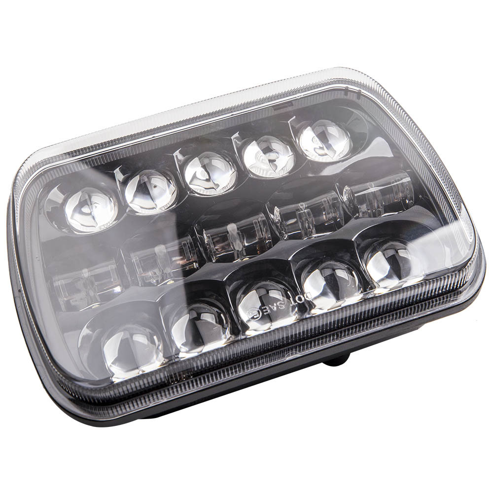 LED Headlight 5x7 7x6 compatible for Jeep Wrangler YJ Cherokee XJ 1986~95 H6054 H5054 400W