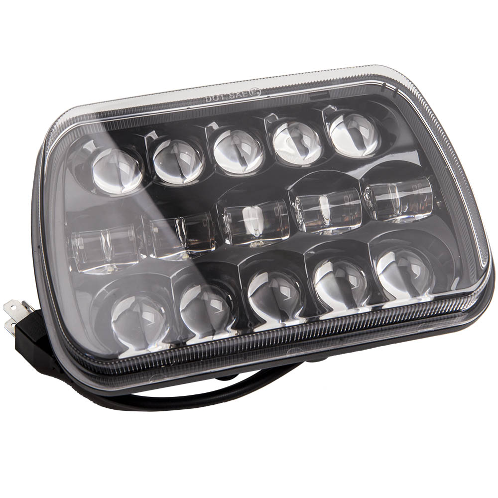LED Headlight 5x7 7x6 compatible for Jeep Wrangler YJ Cherokee XJ 1986~95 H6054 H5054 400W