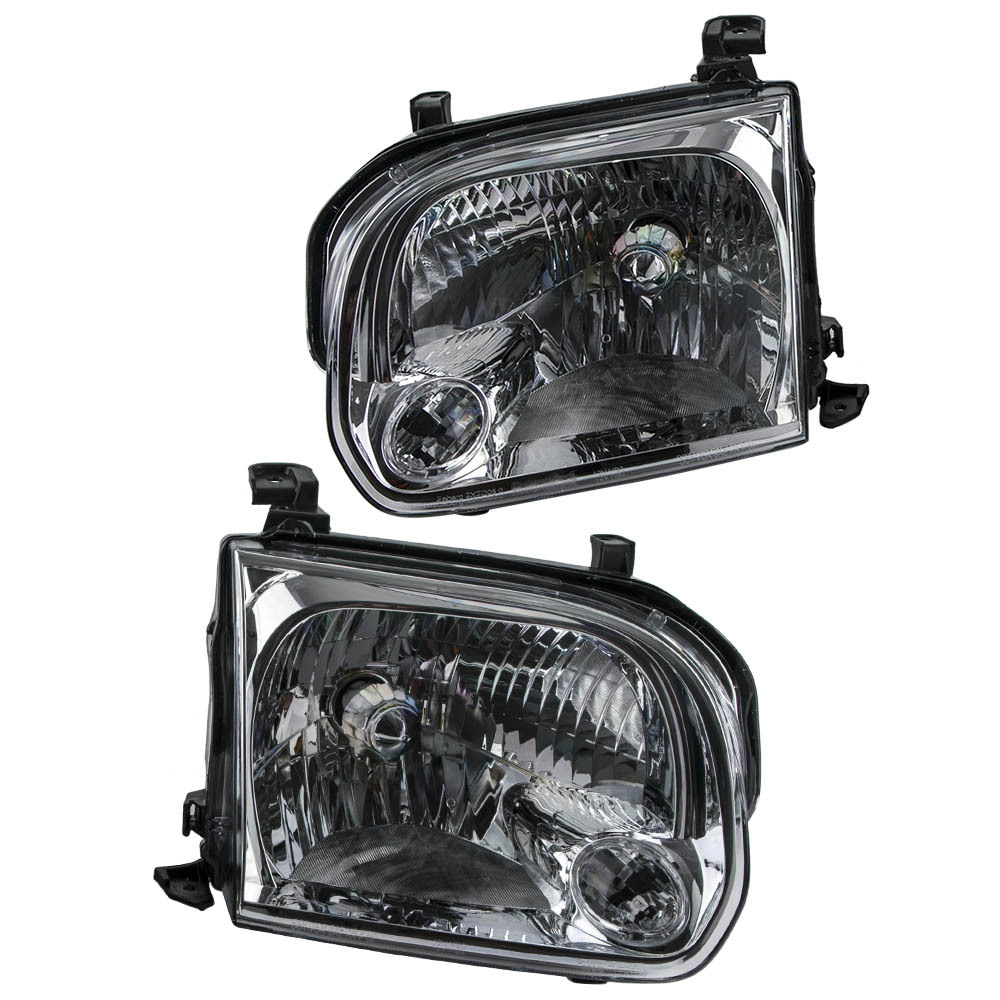 Replacement Headlight Set compatible for Toyota Sequoia 2005-2007 compatible for Tundra 2005-06 With Bulbs