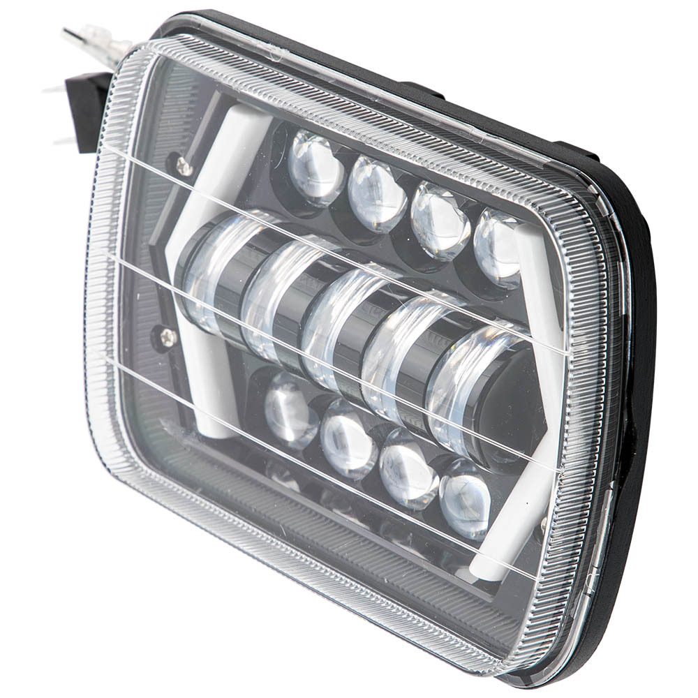 120W LED Headlight Conversion compatible for Jeep Wrangler YJ 1986-1995 H6054 H4 Connector