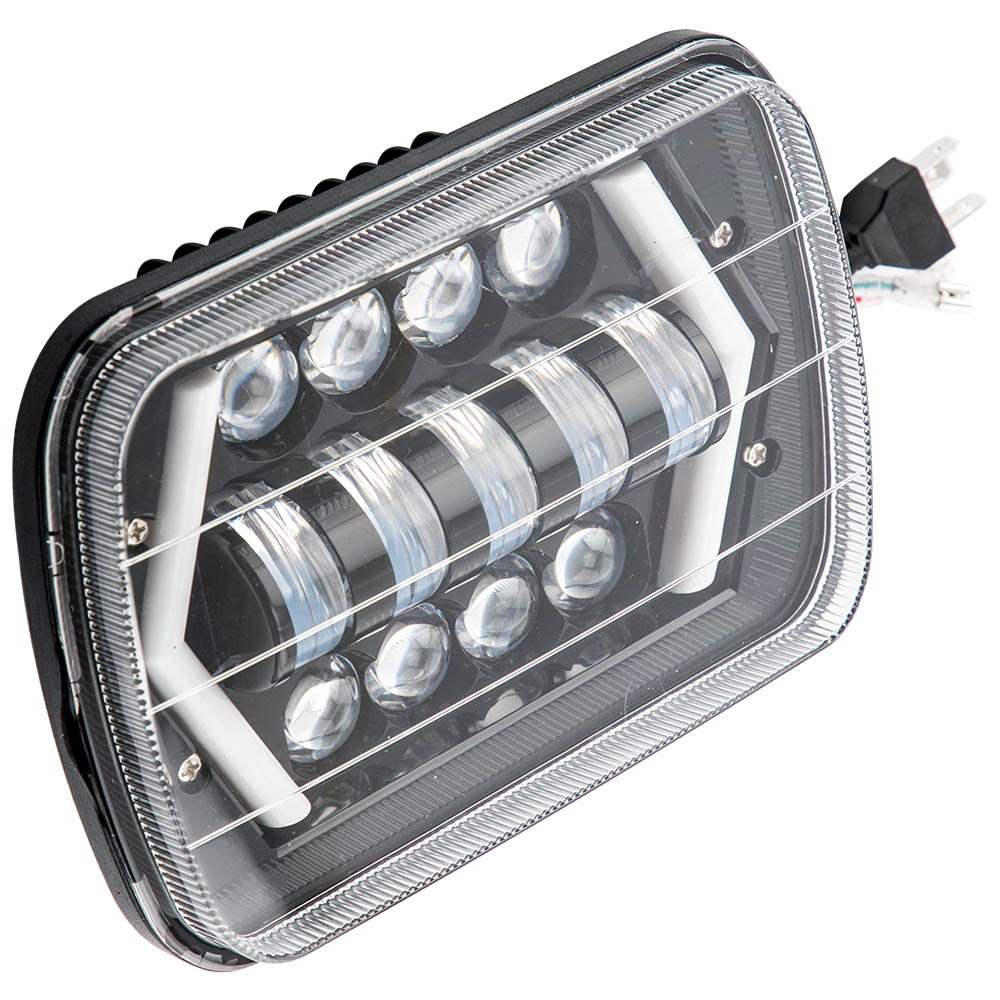 120W LED Headlight Conversion compatible for Jeep Wrangler YJ 1986-1995 H6054 H4 Connector