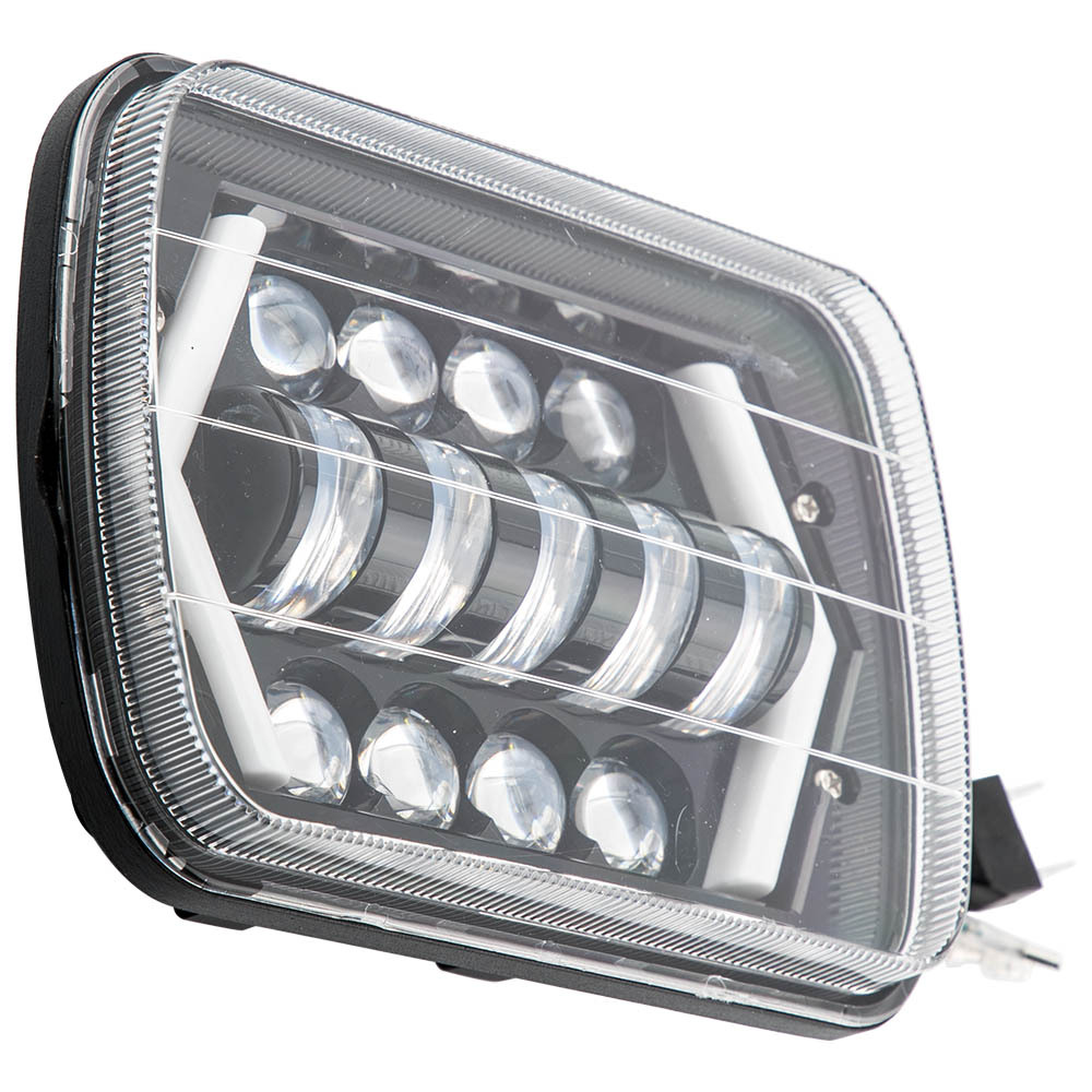 120W LED Headlight Conversion compatible for Jeep Wrangler YJ 1986-1995 H6054 H4 Connector