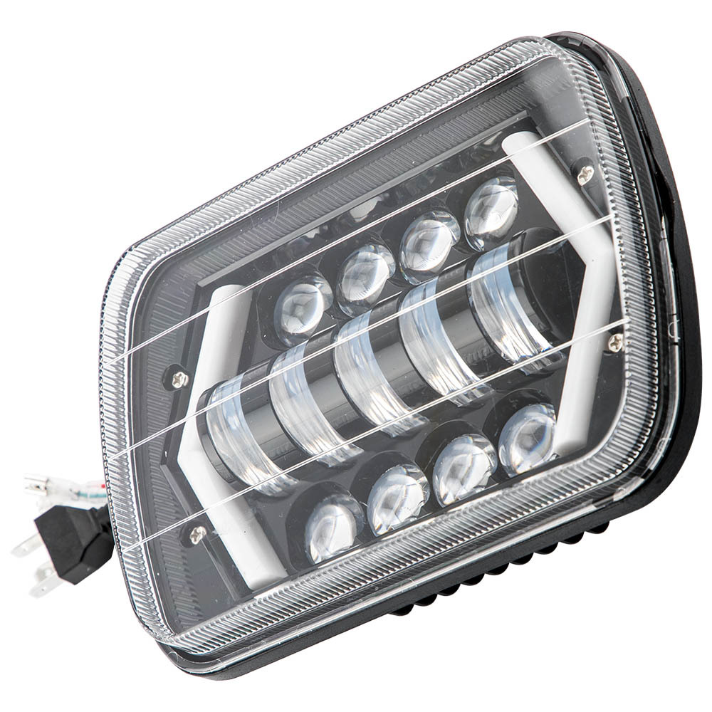 120W LED Headlight Conversion compatible for Jeep Wrangler YJ 1986-1995 H6054 H4 Connector