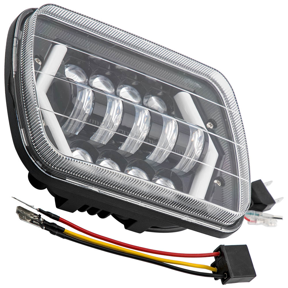 120W LED Headlight Conversion compatible for Jeep Wrangler YJ 1986-1995 H6054 H4 Connector