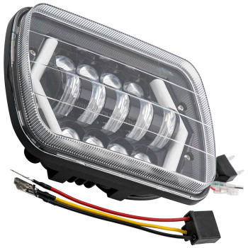 120W LED Headlight Conversion compatible for Jeep Wrangler YJ 1986-1995 H6054 H4 Connector