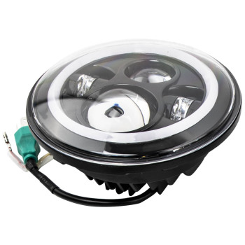 7 LED Headlamp + 4 Fog Light Assembly compatible for Jeep JK Wrangler Sahara 2010-2015