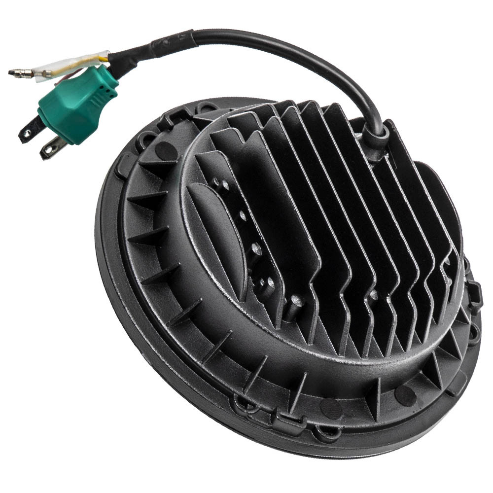 7 LED Headlamp + 4 Fog Light Assembly compatible for Jeep JK Wrangler Sahara 2010-2015