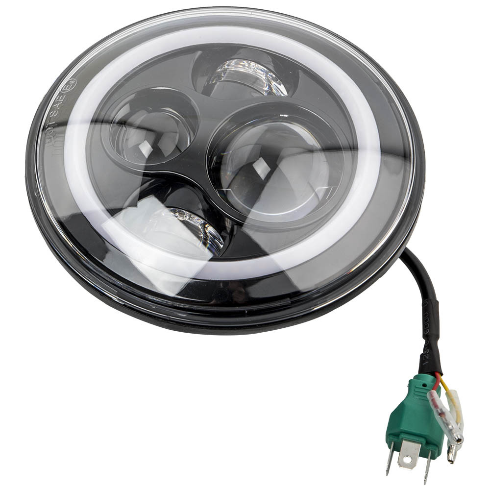 7 LED Headlamp + 4 Fog Light Assembly compatible for Jeep JK Wrangler Sahara 2010-2015