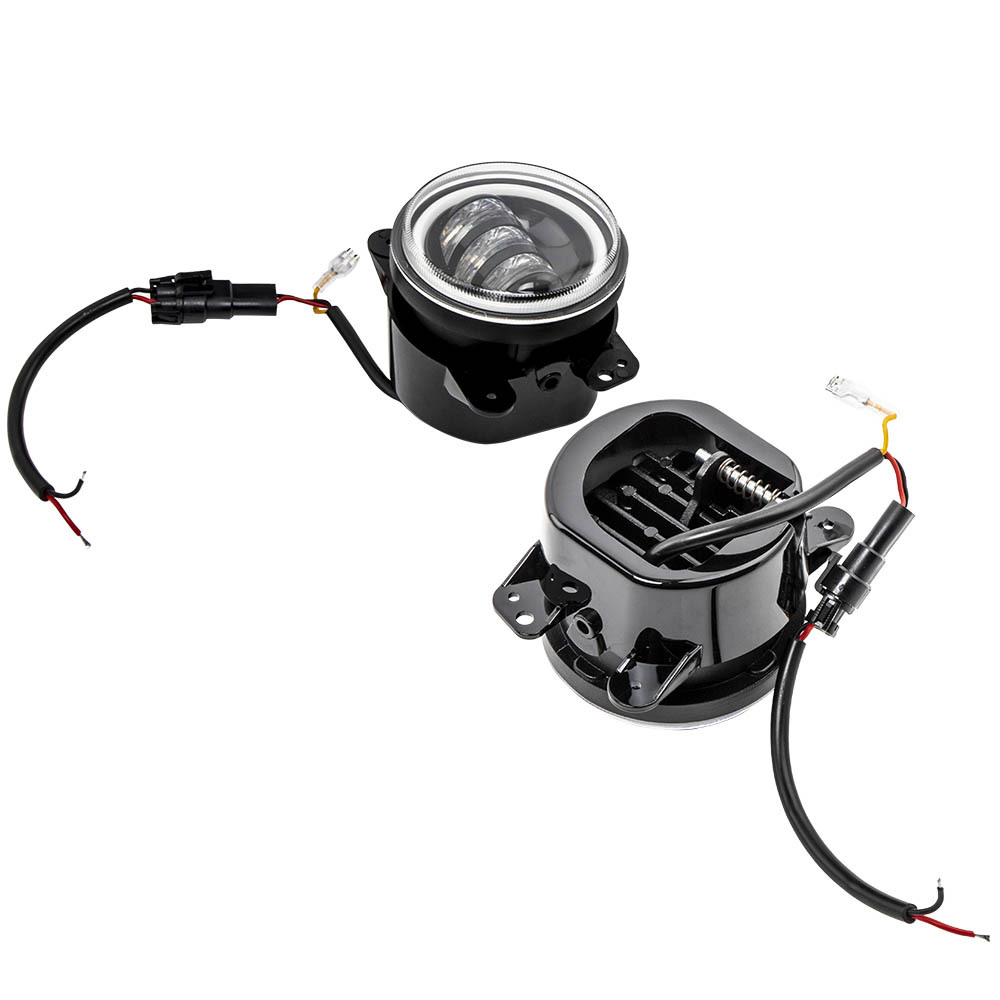 7 LED Headlamp + 4 Fog Light Assembly compatible for Jeep JK Wrangler Sahara 2010-2015